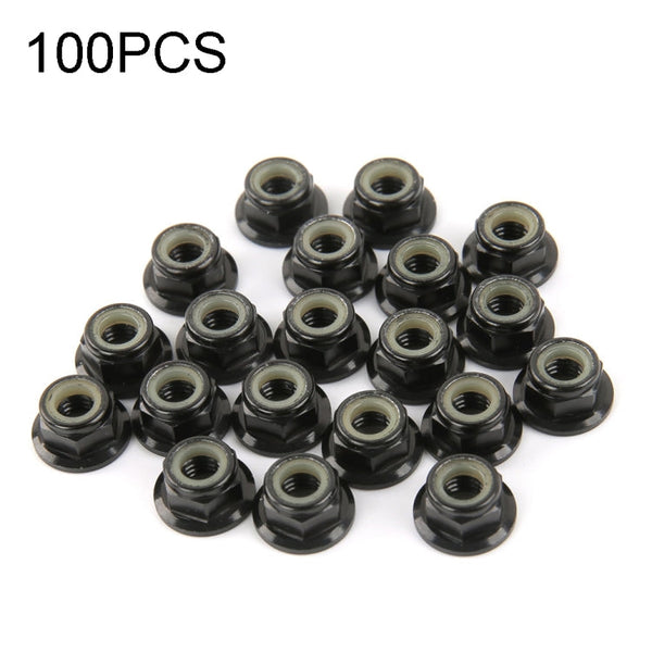 100 PCS iFlight M5 CW 6061 Aluminum Motor Screw Nuts Nylon Insert Self Lock Flange Nut for RC FPV Racing Drone Motor, M5 CW 6061(Black), M5 CW 6061(Red)