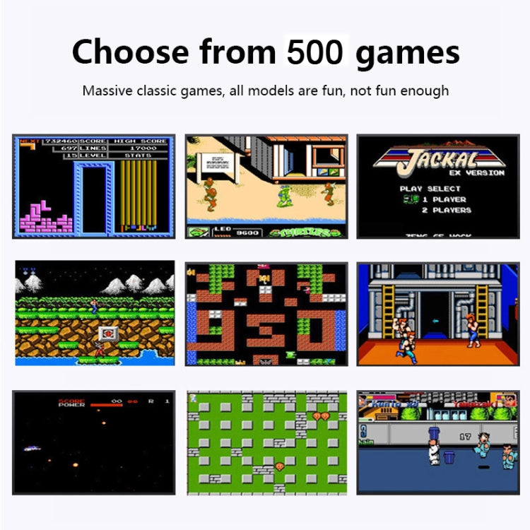 MK500 Macaron Mini Retro Classic Handheld Game Console for Kids Built-in 500 Games, Support AV Output, MK500 / Yellow, MK500 / Pink, MK500 / Green, MK500 / Grey, MK500 / Blue