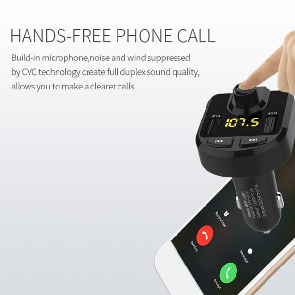 Dual USB Charger, Support Bluetooth / Micro SD Card / TF Card / USB Disk, BT36