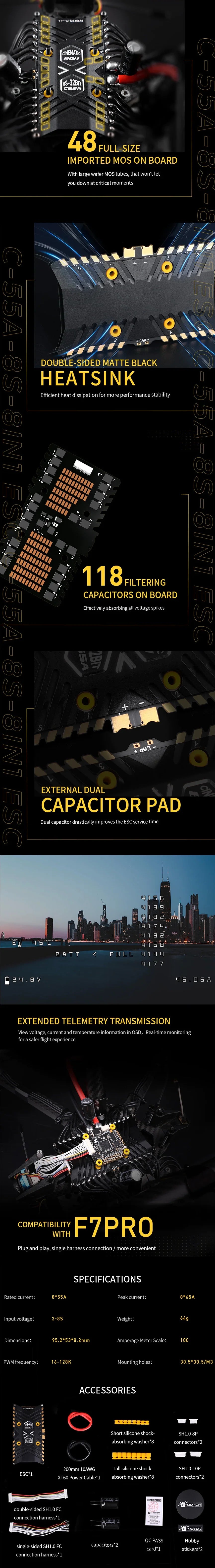 Tmotor CINE55A 8IN1 ESC [SL2]