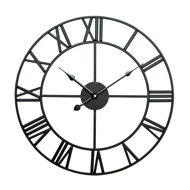 40cm Retro Living Room Iron Round Roman Numeral Mute Decorative Wall Clock