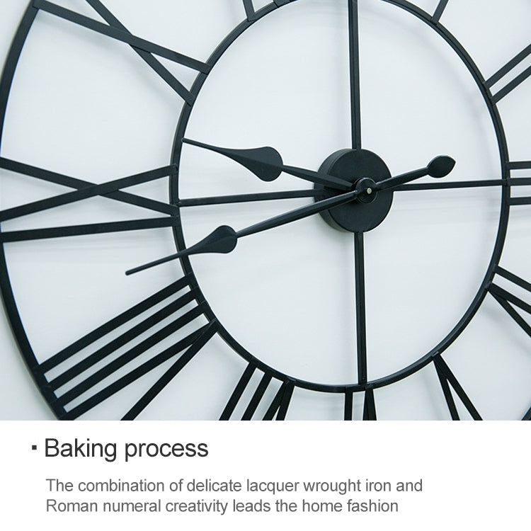 40cm Retro Living Room Iron Round Roman Numeral Mute Decorative Wall Clock