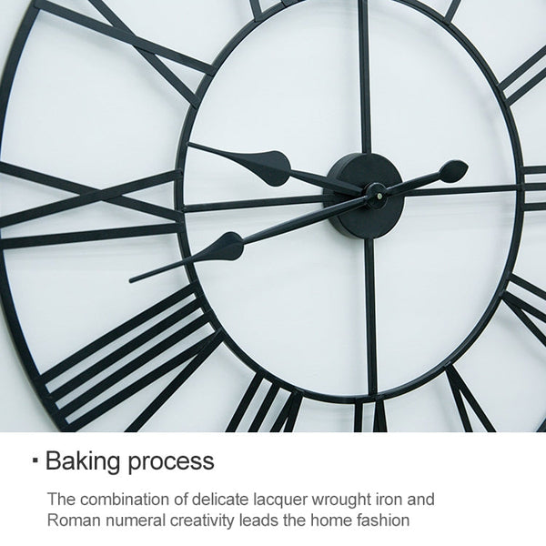 40cm Retro Living Room Iron Round Roman Numeral Mute Decorative Wall Clock