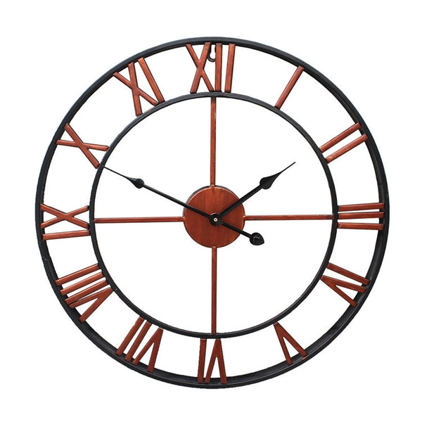 40cm Retro Living Room Iron Round Roman Numeral Mute Decorative Wall Clock