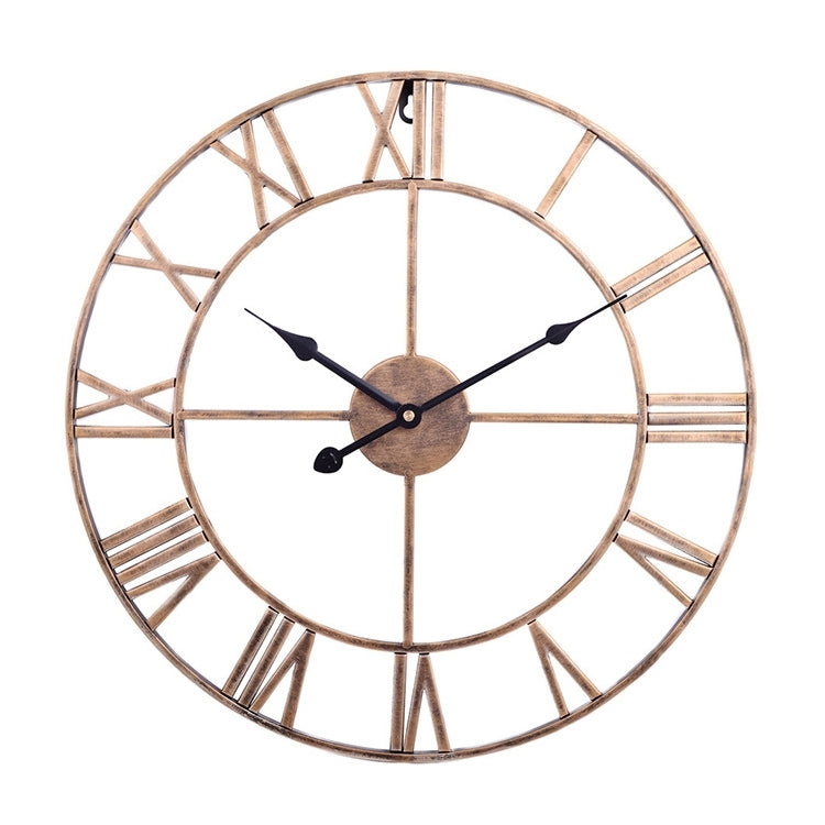 40cm Retro Living Room Iron Round Roman Numeral Mute Decorative Wall Clock