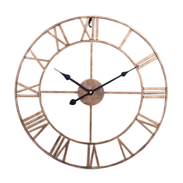 40cm Retro Living Room Iron Round Roman Numeral Mute Decorative Wall Clock