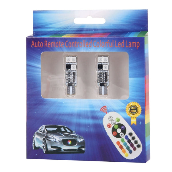 2 PCS Colorful 36MM T10 Port Remote Control Car Dome Lamp LED Reading Light with 6 LED Lights