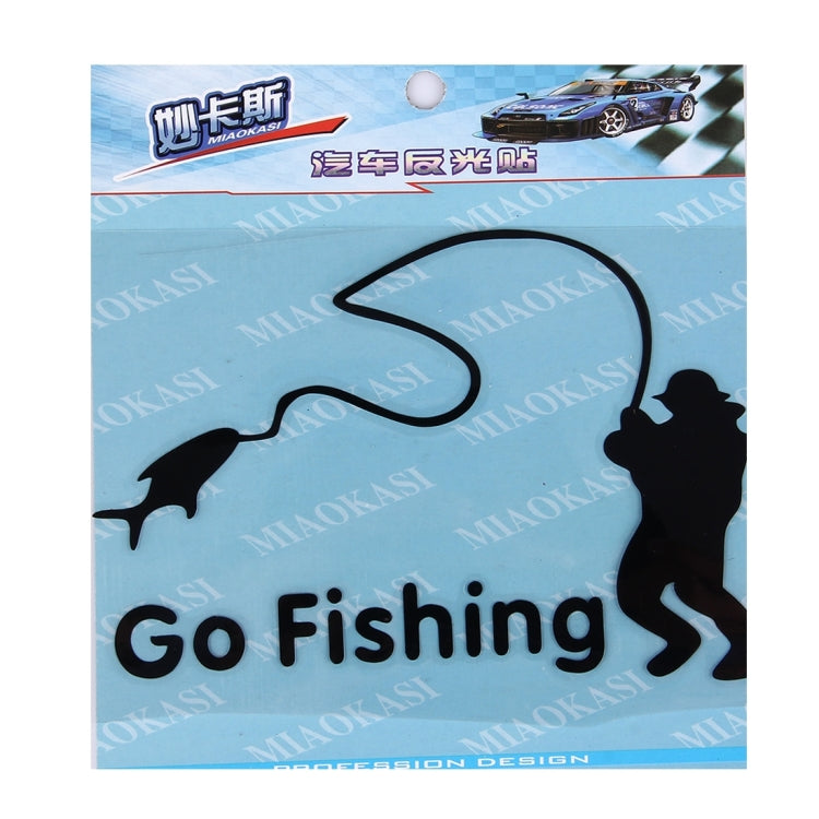 10 PCS Go Fishing Styling Reflective Car Sticker, Size: 14cm x 9.5cm