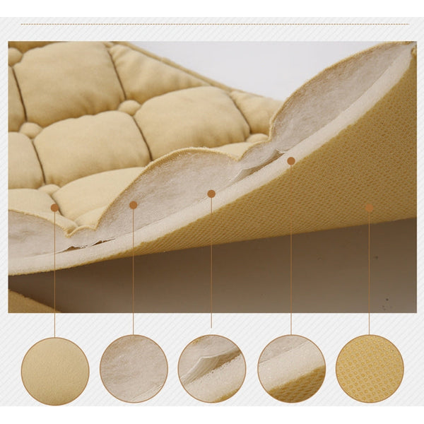 3 PCS / Set Luxurious Warm Car Seat Cover Cushion Universal Front Back Seat Covers Car Non-slip Chair Pad Warm Car Mats No Back Plush Cushion