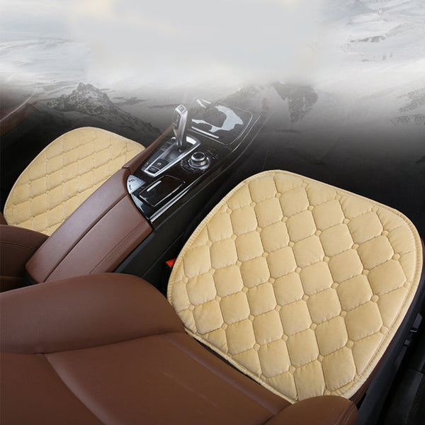 3 PCS / Set Luxurious Warm Car Seat Cover Cushion Universal Front Back Seat Covers Car Non-slip Chair Pad Warm Car Mats No Back Plush Cushion