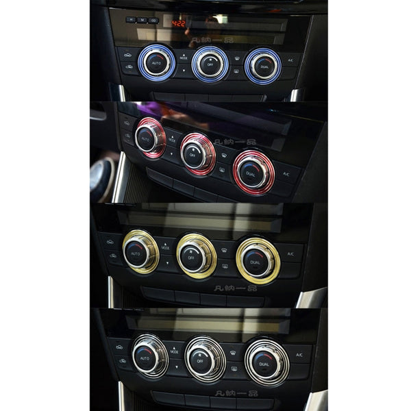 3 PCS Car Aluminum Air Conditioner Knob Case For ATENZA