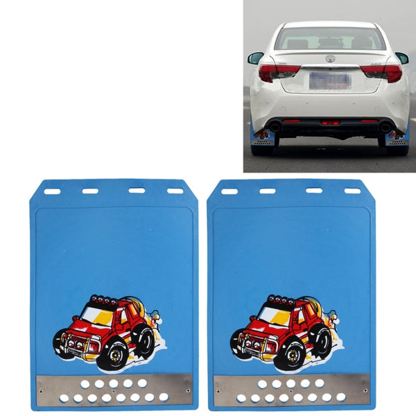 2 PCS WS-003 Premium Heavy Duty Molded Splash Mud Flaps Auto Front and Rear Guards, Small Size, Random Pattern Delivery