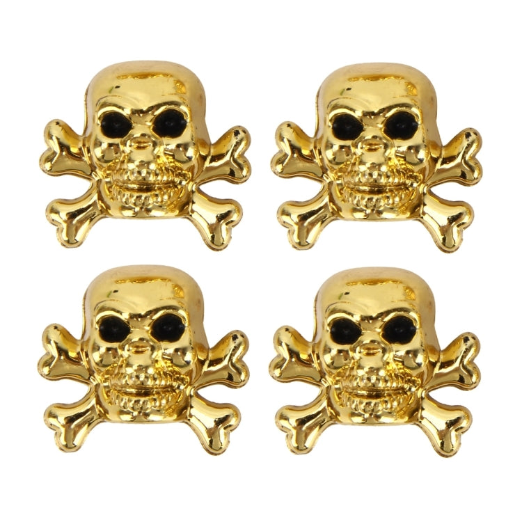 4 PCS Universal Skull Shape Gas Cap Mouthpiece Cover Gas Cap Tire Cap Car Motor Bicycle Tire Valve Caps