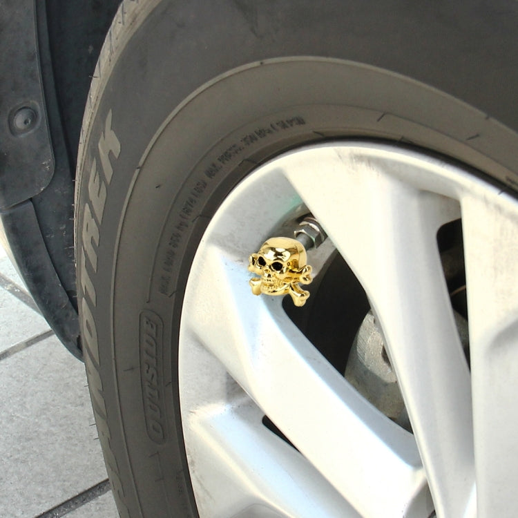 4 PCS Universal Skull Shape Gas Cap Mouthpiece Cover Gas Cap Tire Cap Car Motor Bicycle Tire Valve Caps