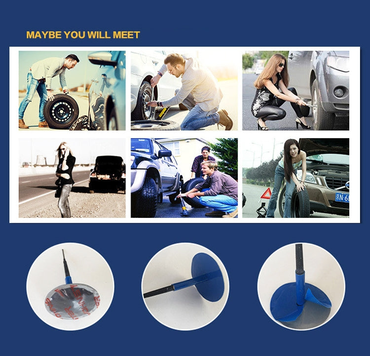 24 PCS 6mm Mushroom Nail-tyre Film Tyre Cold Patch Film Rubber Tire Repair Kit, 6mm