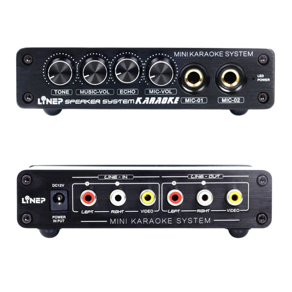 A933 Mini Karaoke Machine System Sound Mixer Amplifier for PC / TV / Mobile Phones, Support RCA in / 2 Channel Mic in, A933