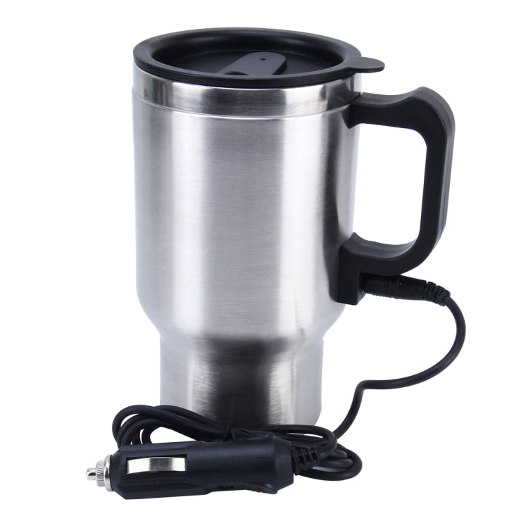 Stainless Steel Electric Smart Mug 12V Car Electric Kettle Heated Mug Car Coffee Cup With Charger Cigarette Lighter Heating Cup Kettle Vacuum Insulated Water Heater Mug