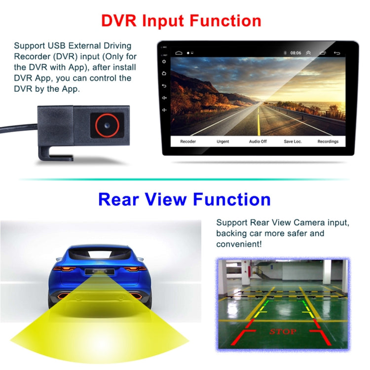 HD 10.1 inch Universal Car Android 8.1 Radio Receiver MP5 Player, Support FM & Bluetooth & TF Card & GPS