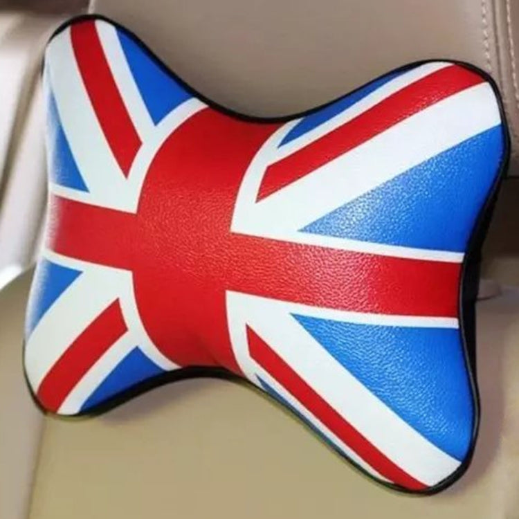 2 PCS UK Flag Pattern Car Headrest Bone Pillow