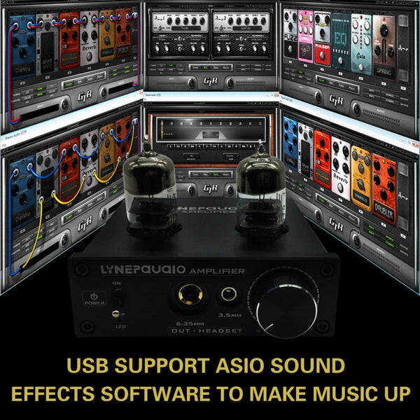 LINEPAUDIO A962 HiFi 6J9 Vacuum Tube Power Headphone Amplifier USB ASIO Sound Card, A962