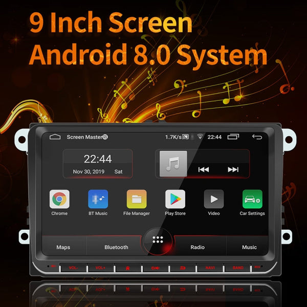 9093 HD 9 inch Car Android 8.1 Radio Receiver MP5 Player for Volkswagen, Support FM & Bluetooth & TF Card & GPS & WiFi with Decoding