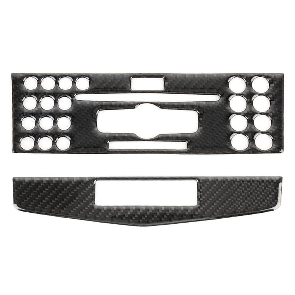 2 PCS Car CD Adjustment Frame Carbon Fiber Decorative Sticker for Mercedes-Benz W204 2007-2010
