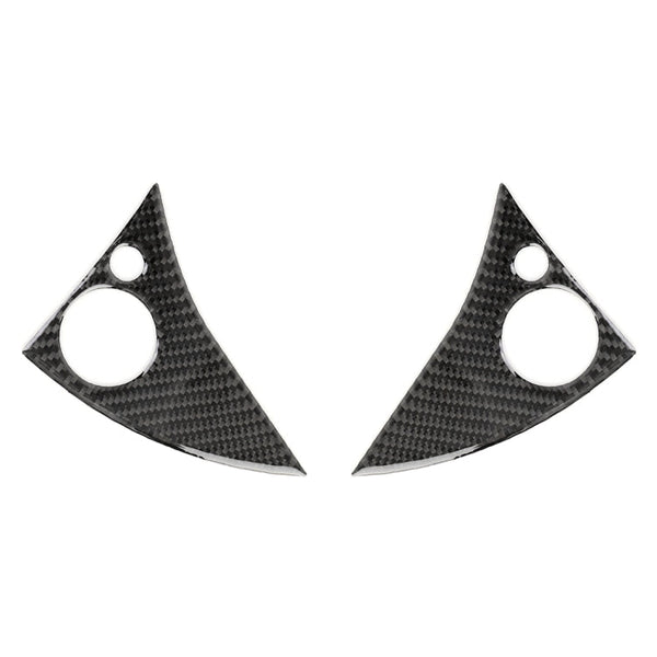 2 PCS Car Steering Wheel Button Carbon Fiber Decorative Sticker for Mercedes-Benz W204 2007-2010