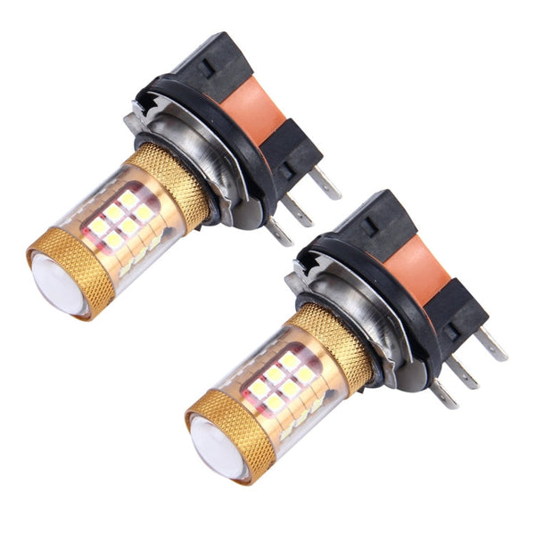 2 PCS H15 10W 1300 LM 6500K 28 SMD-3030 LEDs Car Fog Lights, DC 12V
