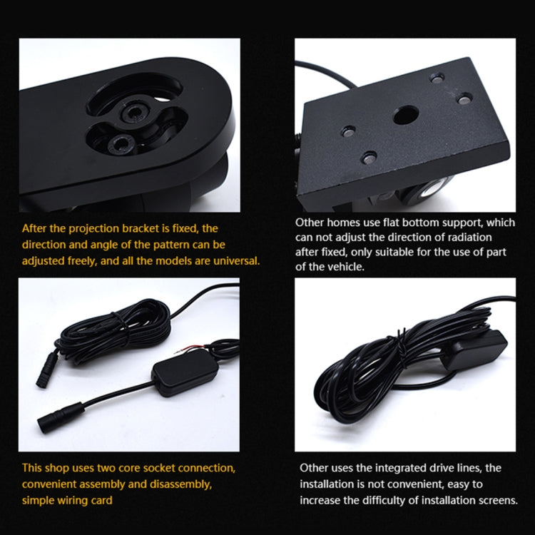 2 PCS DC 8-36V Ghost Shadow Courtesy Angel Wings Projection Lamp Car Door LED Welcome Lights