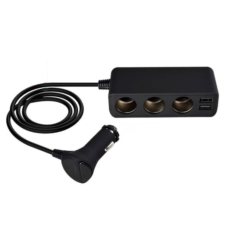 6.8A 80W Plastic Shell 3 Sockets in 1 Car Cigarette Lighter Car Charger Car Socket with 4 USB Ports and a Control Switch, 6.8A 4USB(Black)