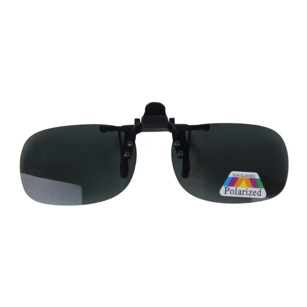 Polarized Clip-on Flip Up Plastic Clip Sunglasses Lenses Glasses Unbreakable Driving Fishing Outdoor Sport, Dark Green, Yellow, Brown