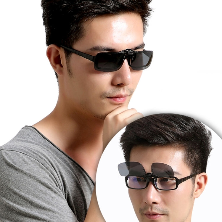 Polarized Clip-on Flip Up Plastic Clip Sunglasses Lenses Glasses Unbreakable Driving Fishing Outdoor Sport, Dark Green, Yellow, Brown