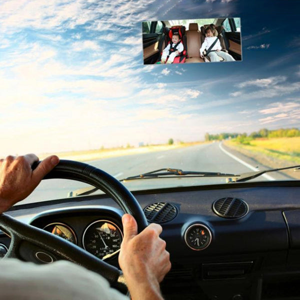 360 Degree Car Adjustable Interior Windshield Rectangular Blind Spot Mirror with Suck Cup Holder