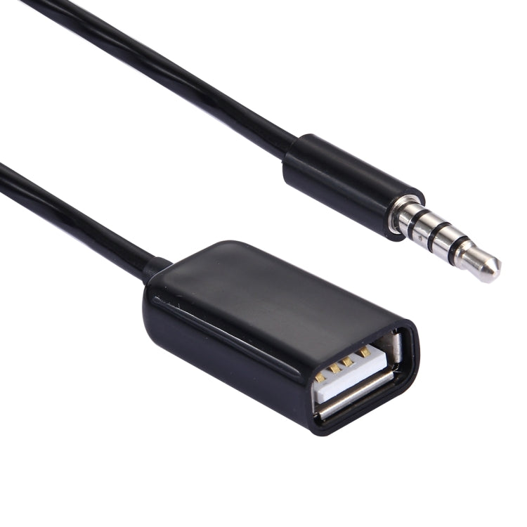 3.5mm Male to USB 2.0 Female Audio Converter Retractable Coiled Cable for Car MP3 Speaker U Disk, Length: 1m