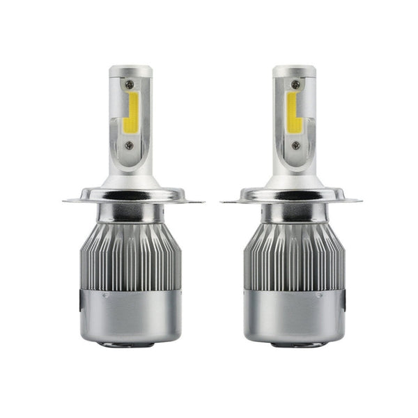 2pcs H4 18W 1800LM 6000K Waterproof IP68 Car Auto LED Headlight with 2 COB LED Lamps, DC 9-36V