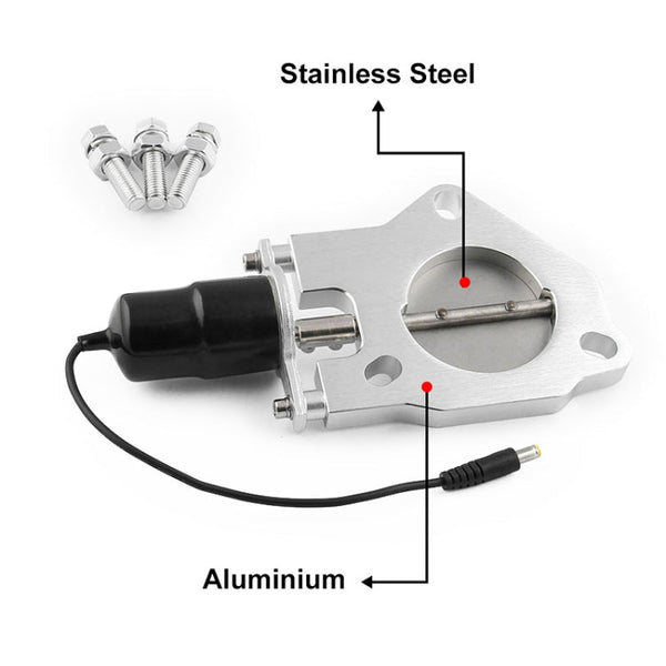 Universal Car 2.5 inch Stainless Steel Racing Electric Exhaust Cutout Valves Control Motor Kit, 2.5 inch