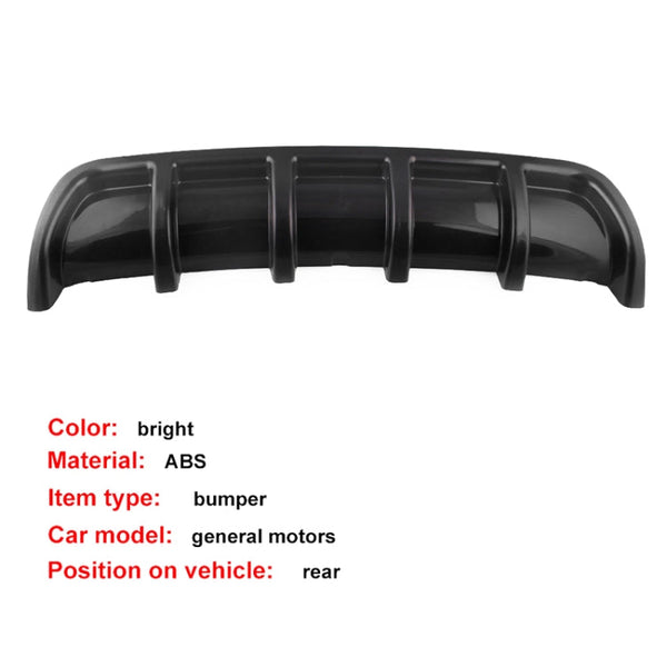 Universal Car Rear Bumper Lip Diffuser 6 Shark Fin Style Black ABS, Size: 67cm
