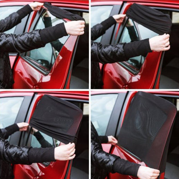 2 PCS Car Shade Block Car Sun Block Window Gauze Shading Net Side Blocking Cover Sun Net Sandbags Side Window Sunshade Cover, Size: 92*54cm
