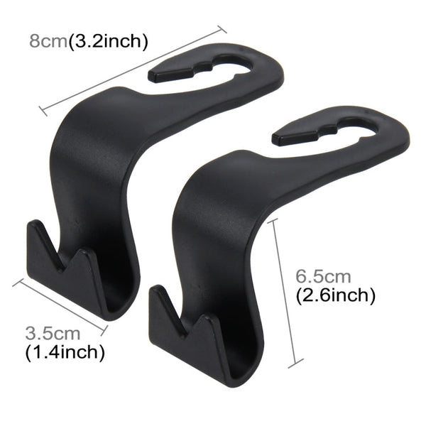 2 PCS Car Seat Back Trunk Bag Hanger Holder Auto Headrest Luggage Hook, 3R-2118