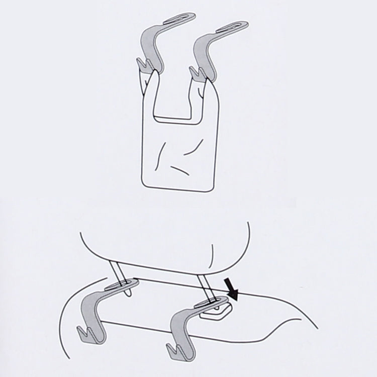 2 PCS Car Seat Back Trunk Bag Hanger Holder Auto Headrest Luggage Hook, 3R-2118