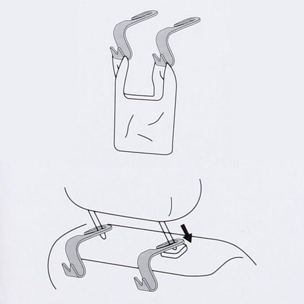 2 PCS Car Seat Back Trunk Bag Hanger Holder Auto Headrest Luggage Hook, 3R-2118