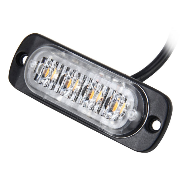 DC 12V-24V 2W 4LEDs SMD-2835 Lamps 17 Flash Patterns 3 Lines Car Flash Lamp Waterproof Car Truck Emergency Strobe Flash Warning Light, Cable Length: 90cm