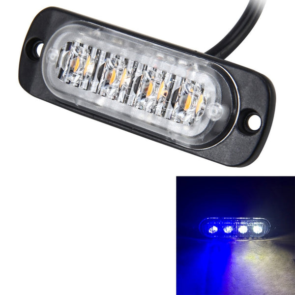 DC 12V-24V 2W 4LEDs SMD-2835 Lamps 17 Flash Patterns 3 Lines Car Flash Lamp Waterproof Car Truck Emergency Strobe Flash Warning Light, Cable Length: 90cm