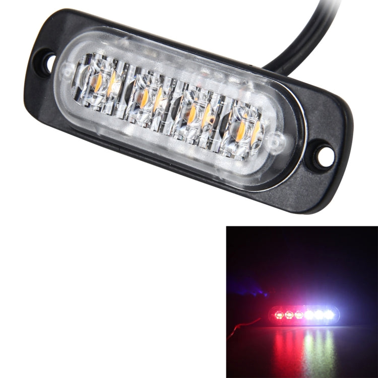 DC 12V-24V 2W 4LEDs SMD-2835 Lamps 17 Flash Patterns 3 Lines Car Flash Lamp Waterproof Car Truck Emergency Strobe Flash Warning Light, Cable Length: 90cm