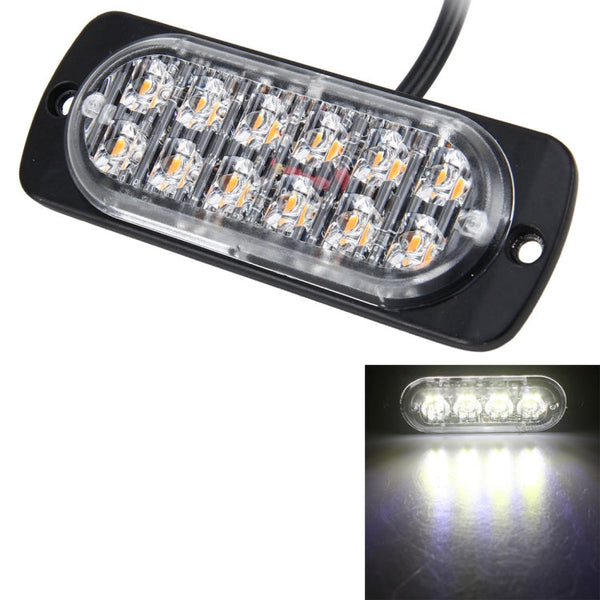 DC 12V-24V 2W 12LEDs SMD-2835 Lamps 17 Flash Patterns 3 Lines Car Flash Lamp Waterproof Car Truck Emergency Strobe Flash Warning Light, Cable Length: 90cm