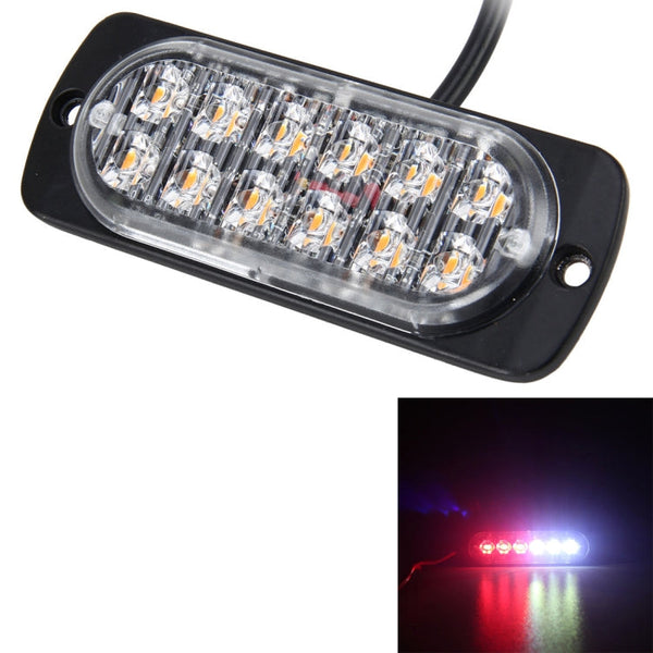 DC 12V-24V 2W 12LEDs SMD-2835 Lamps 17 Flash Patterns 3 Lines Car Flash Lamp Waterproof Car Truck Emergency Strobe Flash Warning Light, Cable Length: 90cm