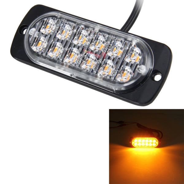 DC 12V-24V 2W 12LEDs SMD-2835 Lamps 17 Flash Patterns 3 Lines Car Flash Lamp Waterproof Car Truck Emergency Strobe Flash Warning Light, Cable Length: 90cm