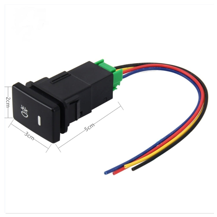 Car Fog Light Lamp Indicator 5 PIN On and Off Button Switch Control 4 Cable Auto Car Fog Light 5 Pin Switch On-Off Button Switch for Toyota, Small Size: 5*2.2*1.7cm