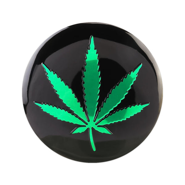 4 PCS Car-Styling Green Leaves Pattern Metal Wheel Hub Decorative Sticker, Diameter: 5.8cm