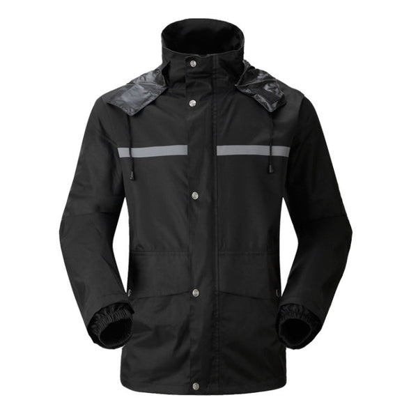 Durable Reflective Motorcycle Split Raincoat Pants Riding Bicycle Electric Bike Windproof Waterproof Rain Wear for Adult, Size: 2XL(Black)